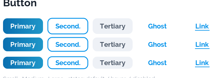 Button variants and states